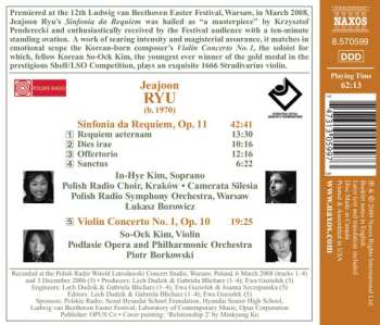 CD Jeajoon Ryu: Sinfonia Da Requiem / Violin Concerto No. 1