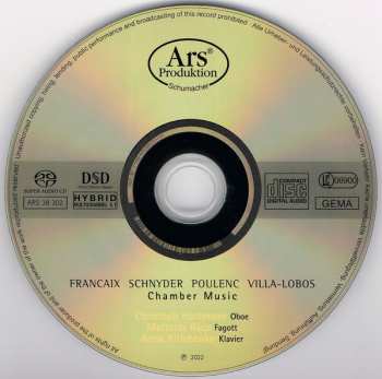SACD Christoph Hartmann: Chamber Music For Oboe, Bassoon & Piano