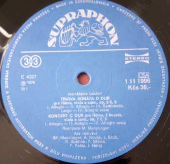 LP Jean Marie Leclair: Komorní Skladby S Flétnou