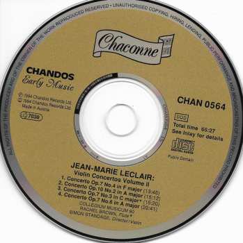 CD Simon Standage: Violin Concertos Volume II