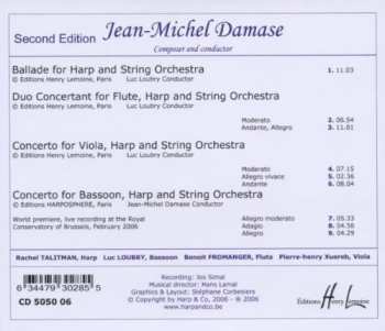 CD Jean-Michel Damase: Ballade, Duo Concertant Flute And Harp, Double Concerto's Viola And Harp, Bassoon And Harp