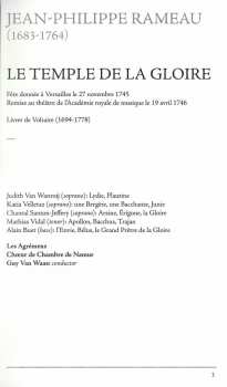2CD Jean-Philippe Rameau: Le Temple De La Gloire