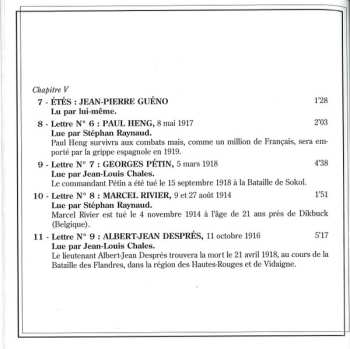 2CD Jean-Pierre Guéno: Paroles De Poilus. Lettres Et Carnets Du Front 1914-1918