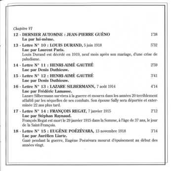 2CD Jean-Pierre Guéno: Paroles De Poilus. Lettres Et Carnets Du Front 1914-1918