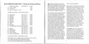 CD Jean Sibelius: Works For Violin And Piano