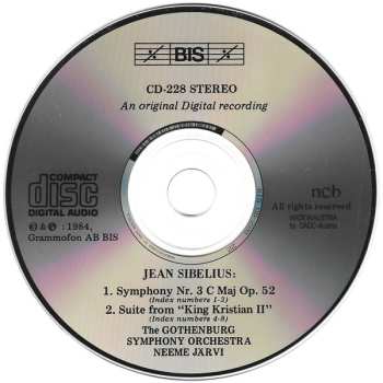 CD Göteborgs Symfoniker: Symphony No.3 C Major Op. 52 / Suite From "King Christian II"