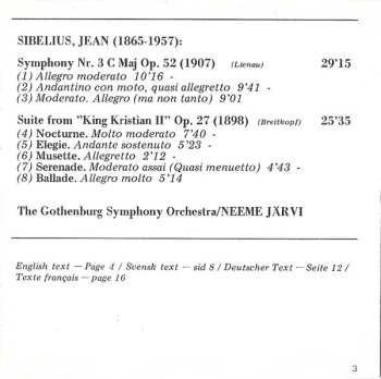 CD Göteborgs Symfoniker: Symphony No.3 C Major Op. 52 / Suite From "King Christian II"
