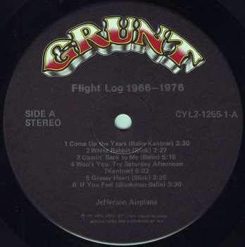 2LP Jefferson Airplane: Flight Log 1966-1976