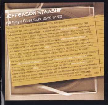 3CD Jefferson Starship: Live At BB King's Club, New York, 2000