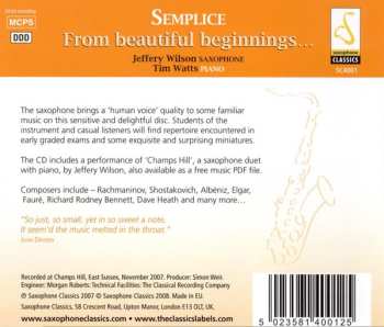 CD Jeffery Wilson: Semplice: From Beautiful Beginnings...