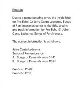 LP Jefre Cantu-Ledesma: Songs Of Remembrance LTD