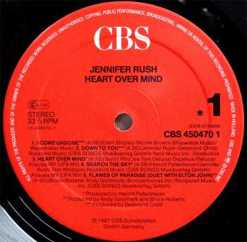 LP Jennifer Rush: Heart Over Mind