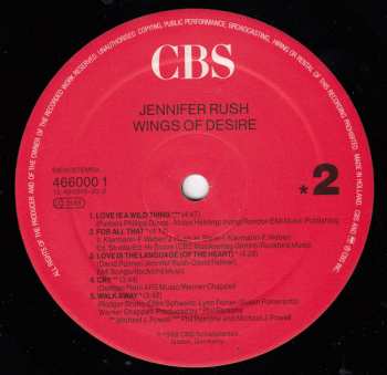 LP Jennifer Rush: Wings Of Desire