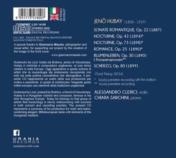 CD Jenő Hubay: Works For Violin And Piano  