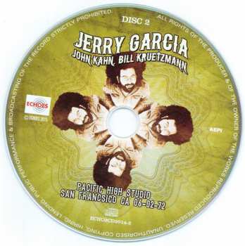 2CD Jerry Garcia: Pacific High Studio, San Francisco, CA 06-02-72