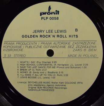 LP Jerry Lee Lewis: Golden Rock'n'Roll Hits