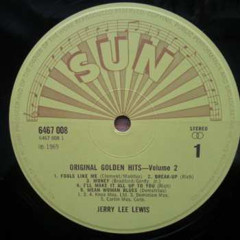 LP Jerry Lee Lewis: Original Golden Hits - Volume 2