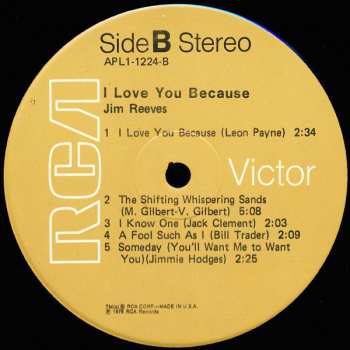 LP Jim Reeves: I Love You Because