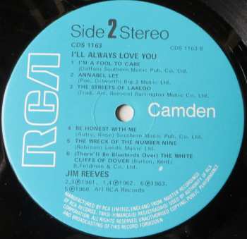 LP Jim Reeves: Ill Always Love You