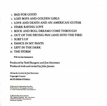 CD Jim Steinman: Bad For Good