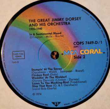2LP Jimmy Dorsey And His Orchestra: The Great Jimmy Dorsey And His Orchestra 1935 - 1940