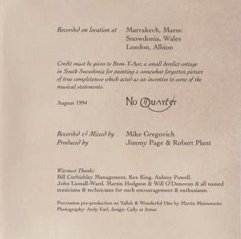 CD Jimmy Page: No Quarter: Jimmy Page & Robert Plant Unledded