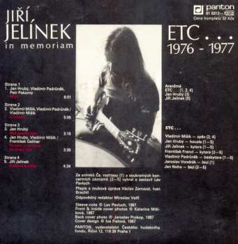2SP Etc…: Jiří Jelínek In Memoriam (Etc… 1976 - 1977)
