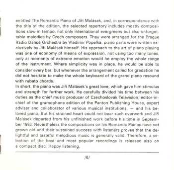 CD Jiří Malásek: Romantický Klavír Jiřího Maláska 1973-1983 (Romantic Piano Of Jiří Malásek 1973-1983)