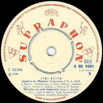 2SP Jiří Šlitr: Jonáš A Tingl-tangl / Ďábel Z Vinohrad / Jonáš A Dr. Matrace