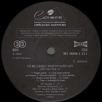 LP Jiří Zmožek: Už Mi, Lásko, Není Dvacet Let