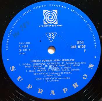 LP Jiřina Šejbalová: Herecký Portrét Jiřiny Šejbalové