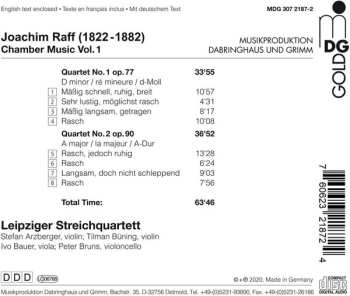 CD Joseph Joachim Raff: Chamber Music Vol. 1 - String Quartets Op. 77 & 90