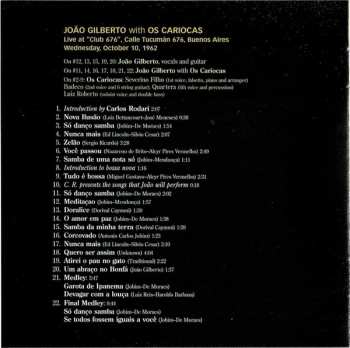 CD João Gilberto: João Gilberto With Os Cariocas In Buenos Aires At Club 676 October 1962