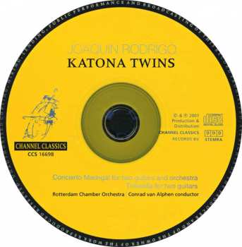CD Joaquín Rodrigo: Concierto Madrigal For Two Guitars And Orchestra , Tonadilla For Two Guitars