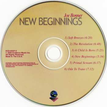 CD Joe Bonner: New Beginnings