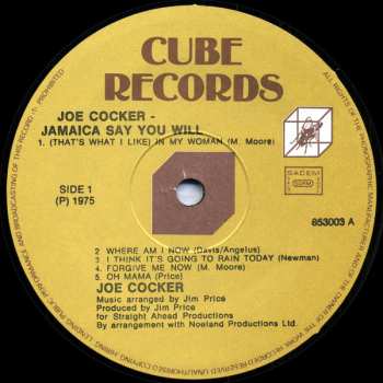 LP Joe Cocker: Jamaica Say You Will