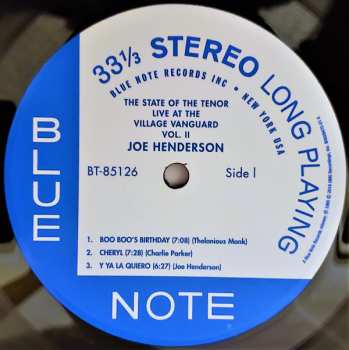 LP Joe Henderson: The State Of The Tenor - Live At The Village Vanguard - Volume Two