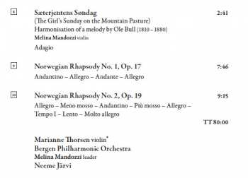 CD Marianne Thorsen: Orchestral Works Vol. 1