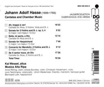 CD Johann Adolf Hasse: Hasse . Cantatas And Chamber Music