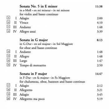 CD Johann Adolf Hasse: Sonatas And Trio Sonatas