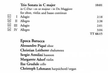 CD Johann Adolf Hasse: Sonatas And Trio Sonatas