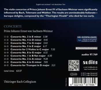 CD Johann Ernst von Sachsen-Weimar: Concerti