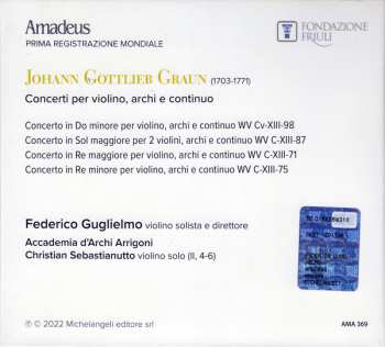 CD Federico Guglielmo: Concerti Per Violino, Archi E Continuo