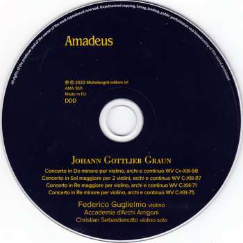 CD Federico Guglielmo: Concerti Per Violino, Archi E Continuo
