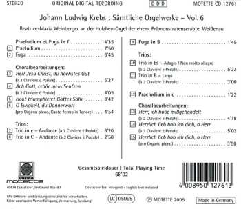 CD Johann Ludwig Krebs: Sämtliche Orgelwerke Vol. 6