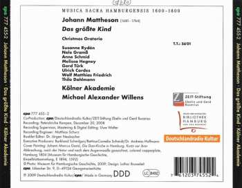 CD Kölner Akademie: Das Größte Kind - Christmas Oratorio