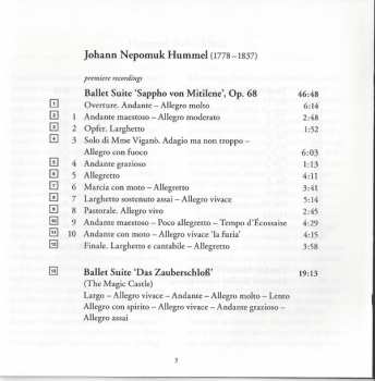 CD Johann Nepomuk Hummel: Ballet Music From: Sappho Von Mitilene • Das Zauberschloß • Twelve Waltzes And Coda