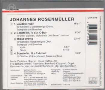 CD Johann Rosenmüller: Laudate Pueri - Missa Brevis - Sonaten