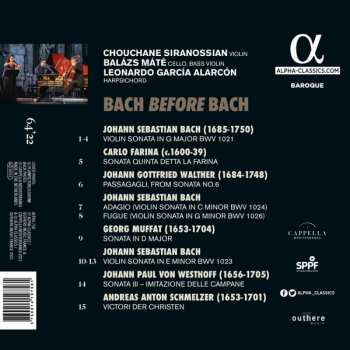 CD Johann Sebastian Bach: Bach Before Bach