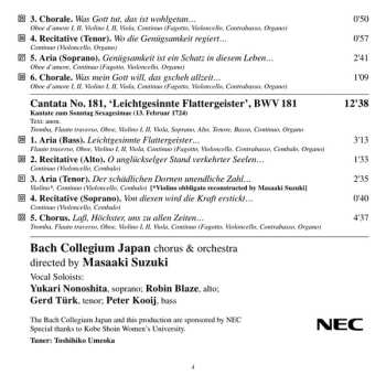 CD Johann Sebastian Bach: Cantatas 17: BWV 153 Schau, Lieber Gott, Wie Meine Feind - BWV 154 Mein Liebster Jesus Ist Verloren - BWV 73 Herr, Wie Du Willt, So Schick's Mit Mir - BWV 144 Nimm, Was Dein Ist, Und Gehe Hin - BWV 181 Leichtgesinnte Flattergeister